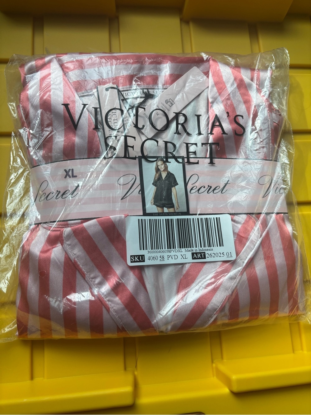 Victoria's Secret Pink stripe Satin Striped Pajama set- NWT